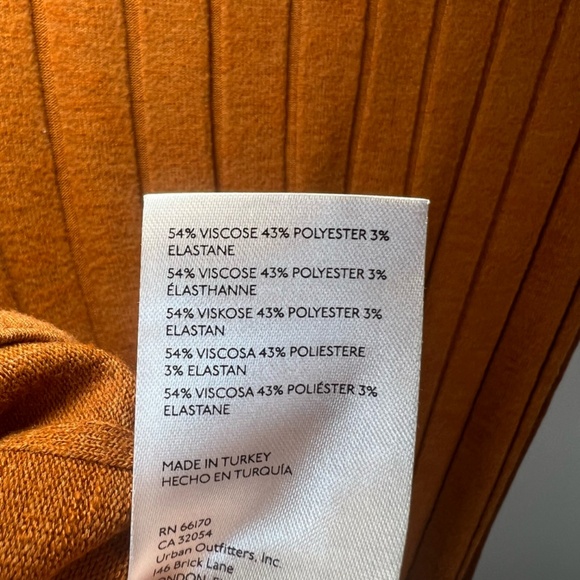 Anthropologie Women's Ribbed Side Slit Tunic Sweater Burnt Orange Stretch  Large - Picture 14 of 14